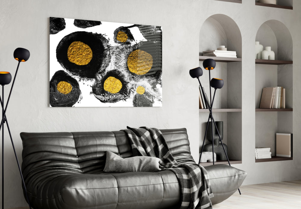 Abstract Colors glass print in elegant bedroom setting