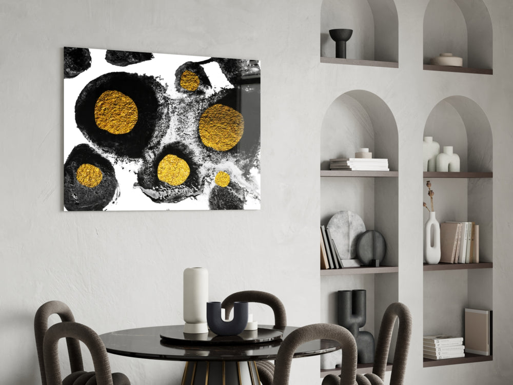 Abstract Colors Glass Wall Art in contemporary home office decor