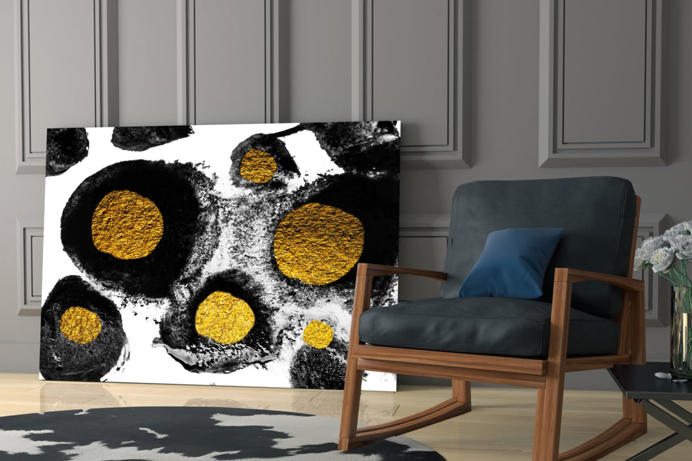 Abstract Colors glass wall art in stylish dining room