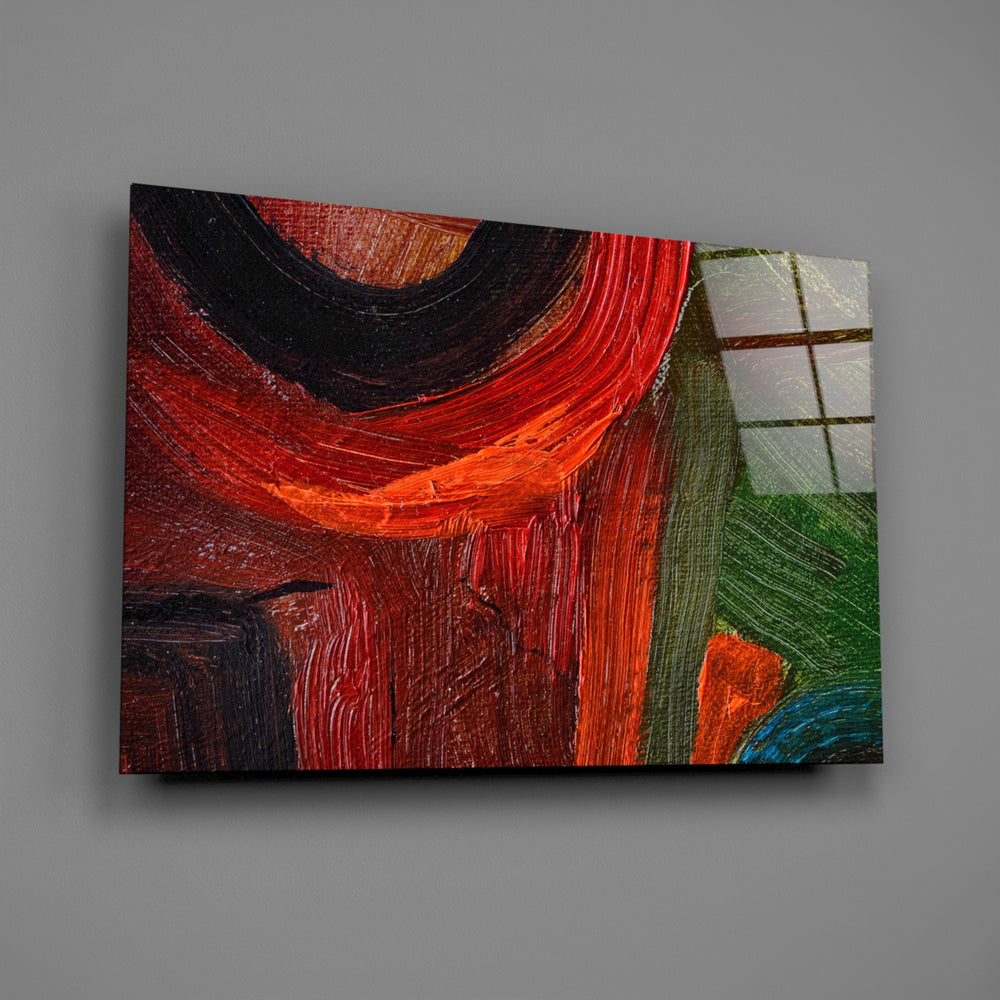 Abstract glass wall art – premium glossy glass panel for modern home decor