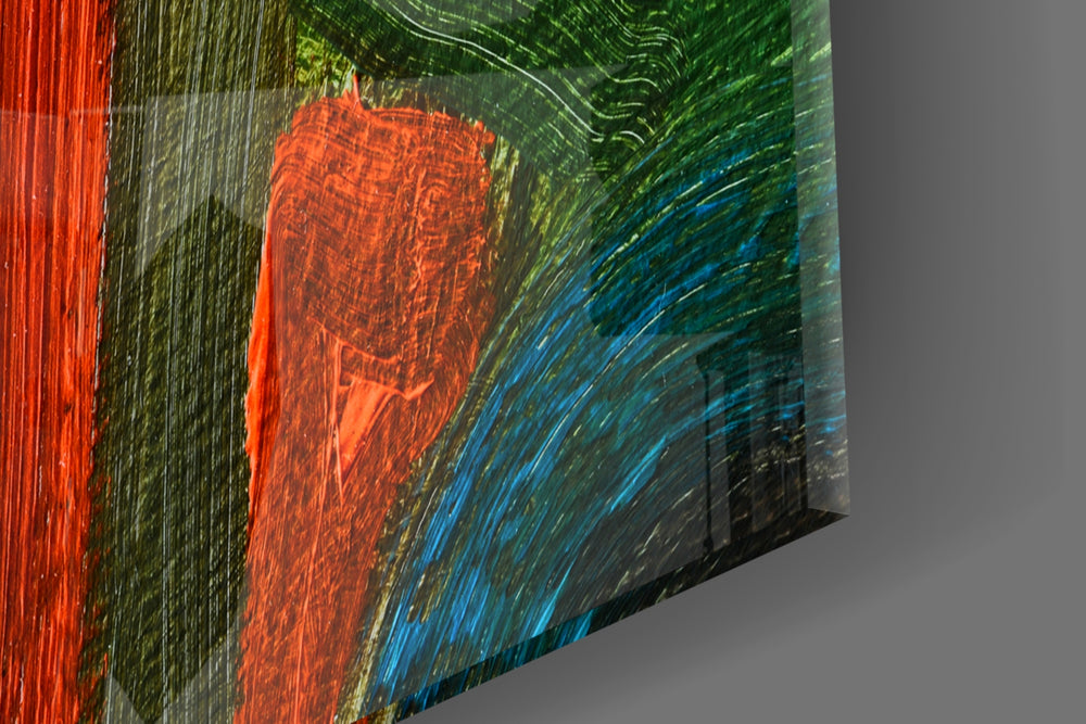 Abstract Glass Wall Art close-up detail – vibrant colors on premium glass