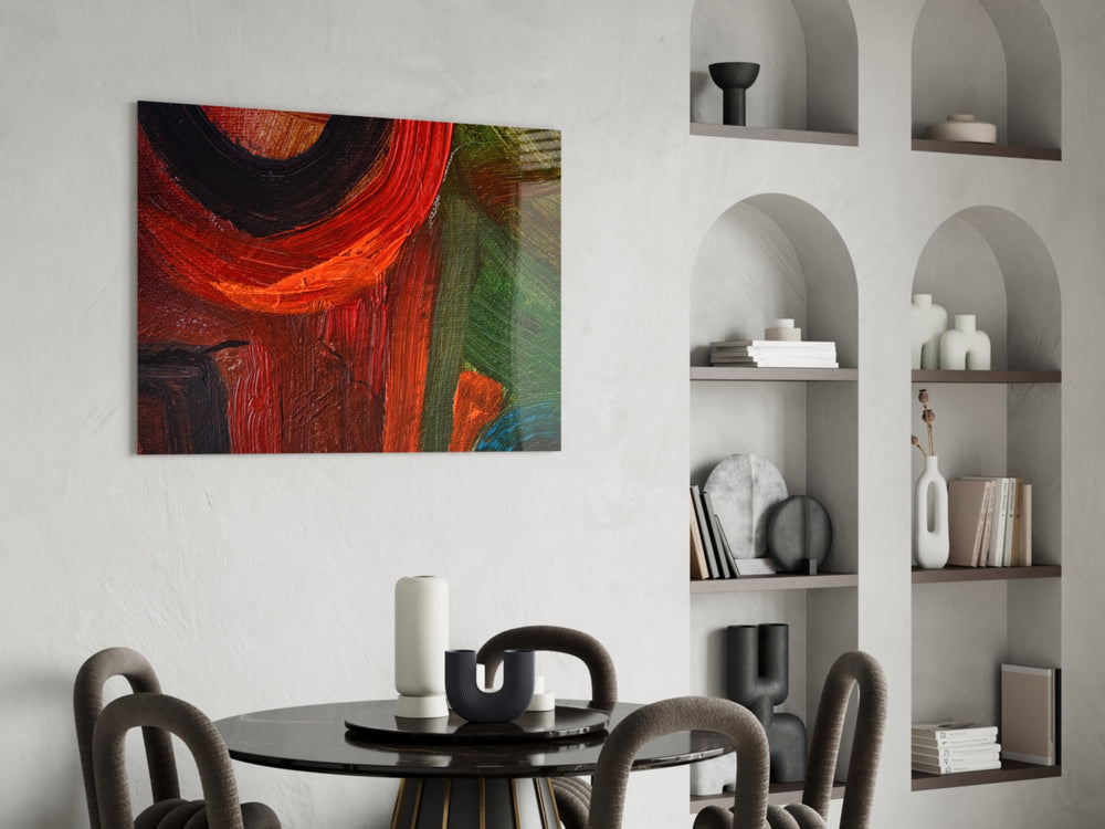 Abstract Glass Wall Art in contemporary home office decor