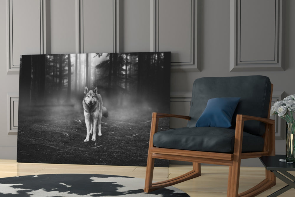 Wolf glass print enhancing a hallway with sentinel pulse