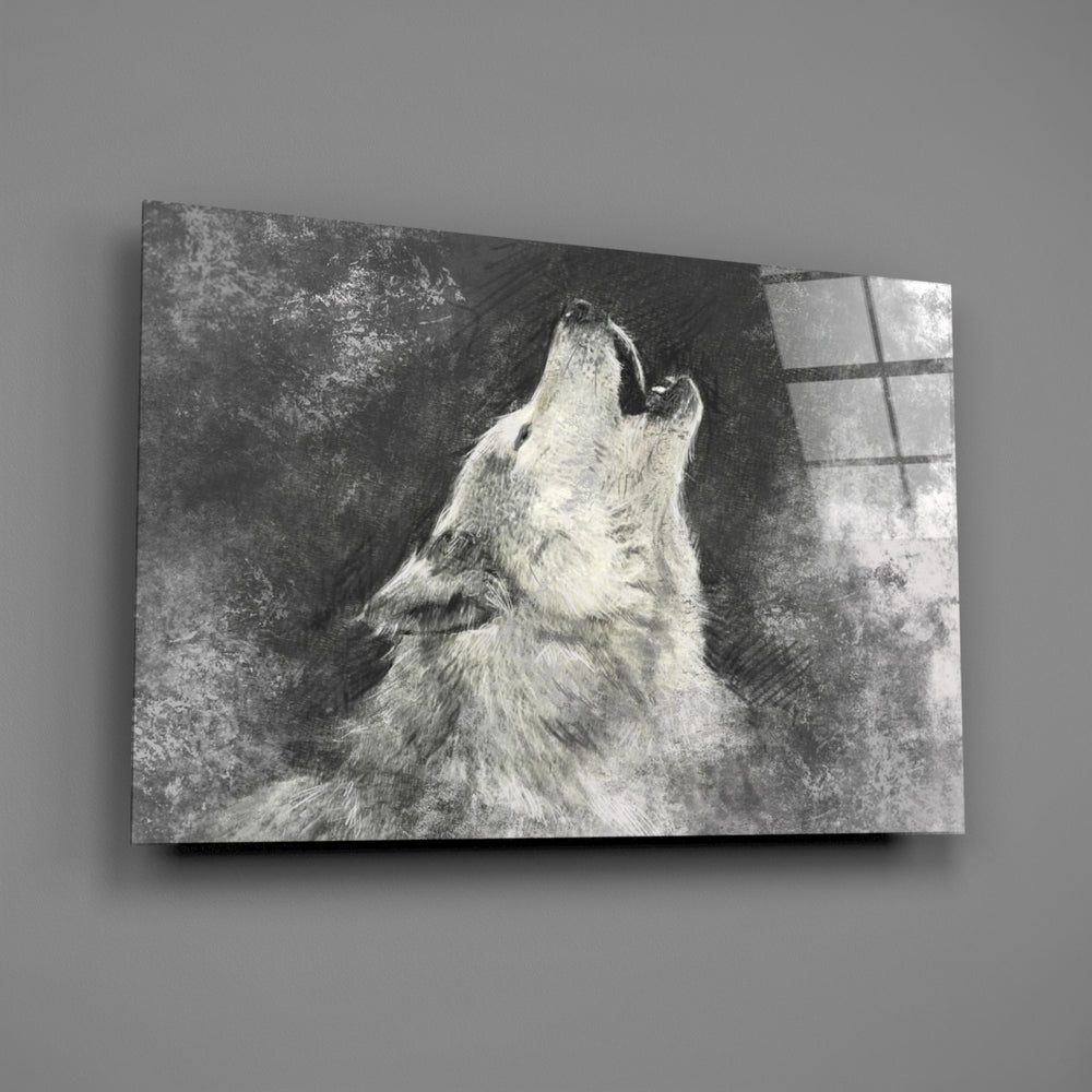 Charcoal howling-wolf panel bringing leadership taste to a contemporary living space