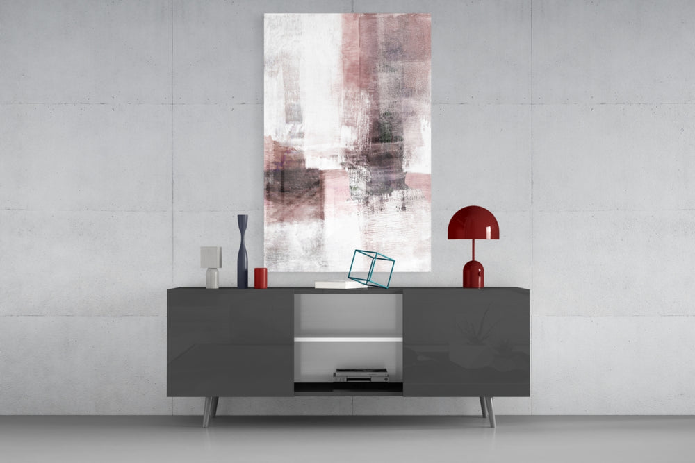 Abstract panel catching soft light to reveal its painterly texture
