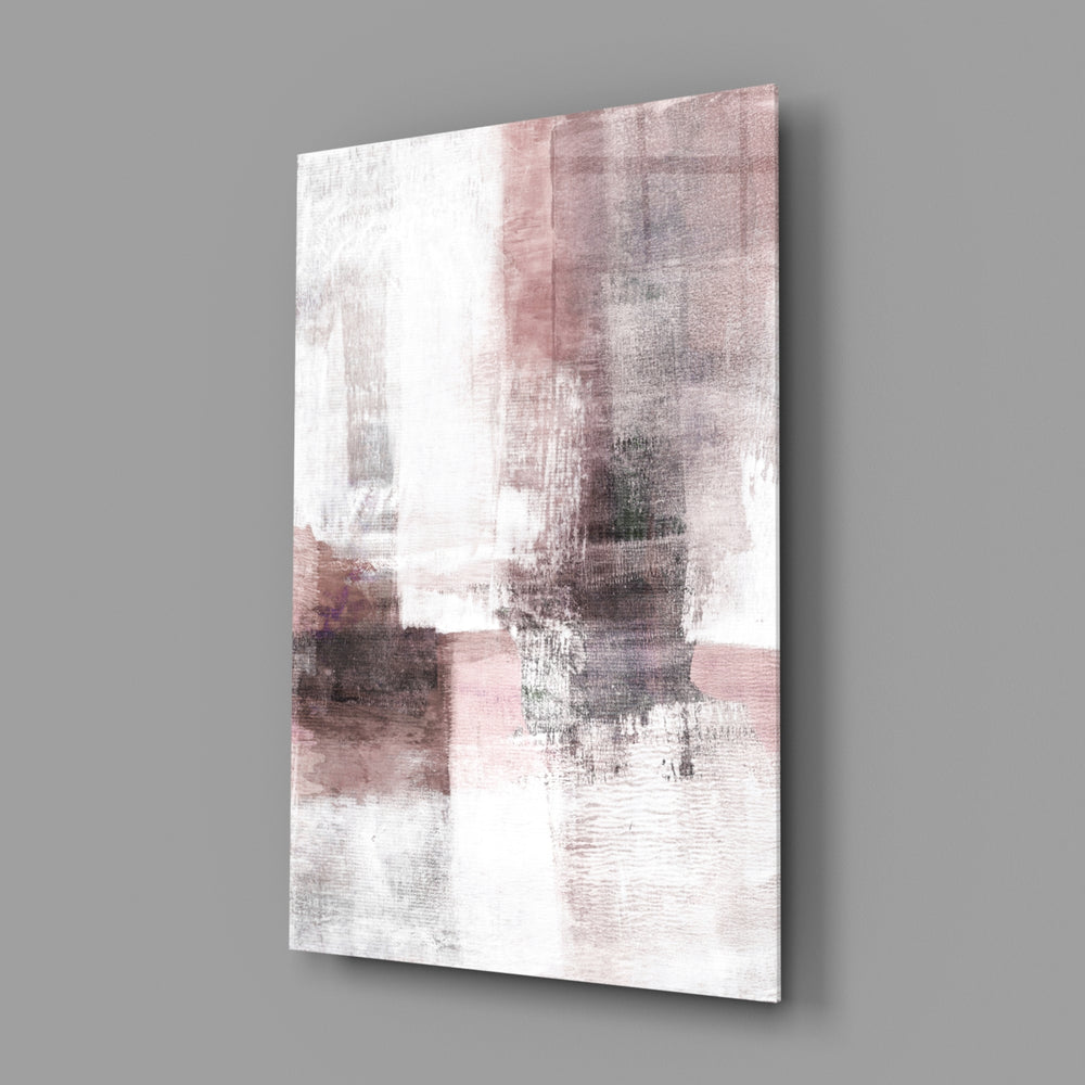 Mauve color field panel bringing warm neutrals to a contemporary living space