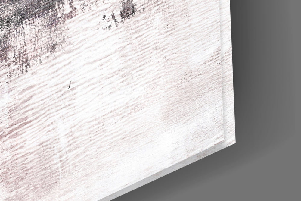 Abstract artwork anchoring a hallway with warm palette