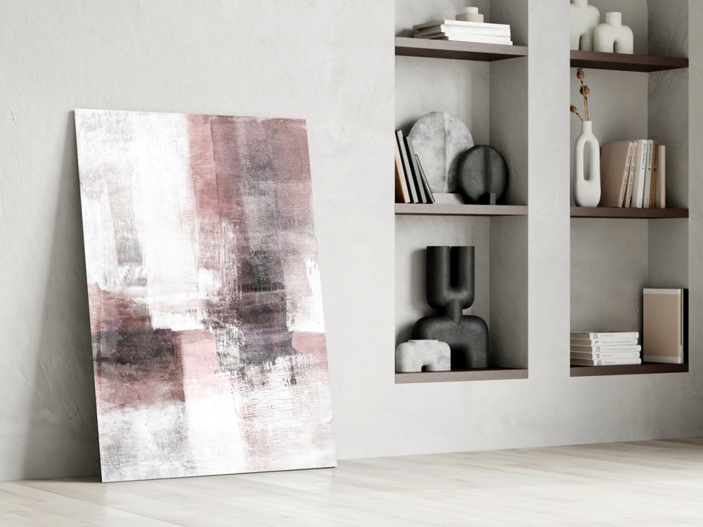 Abstract glass print enhancing a reading nook with contemplative quiet