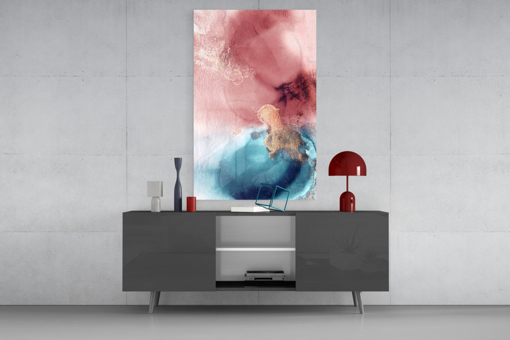 Abstract panel catching soft light to reveal its gold shimmer