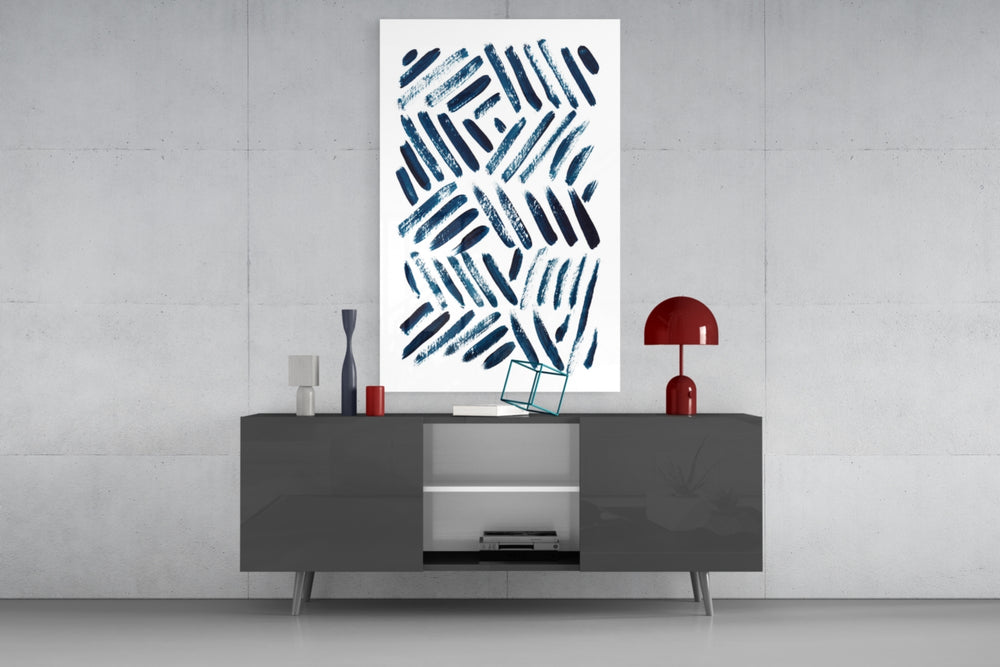 Lines panel catching soft light to reveal its dry-brush texture