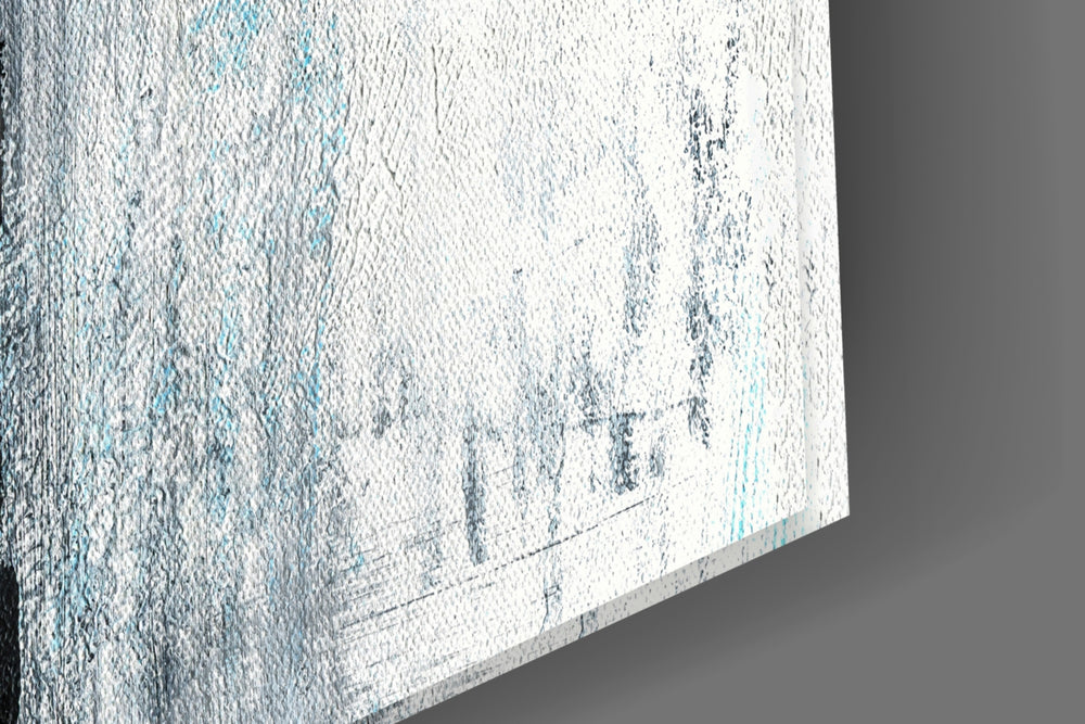 Abstract artwork anchoring a contemporary wall in moody palette