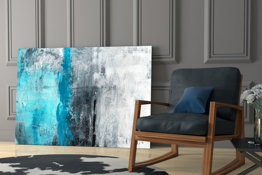 Abstract glass print enhancing a hallway with statement texture