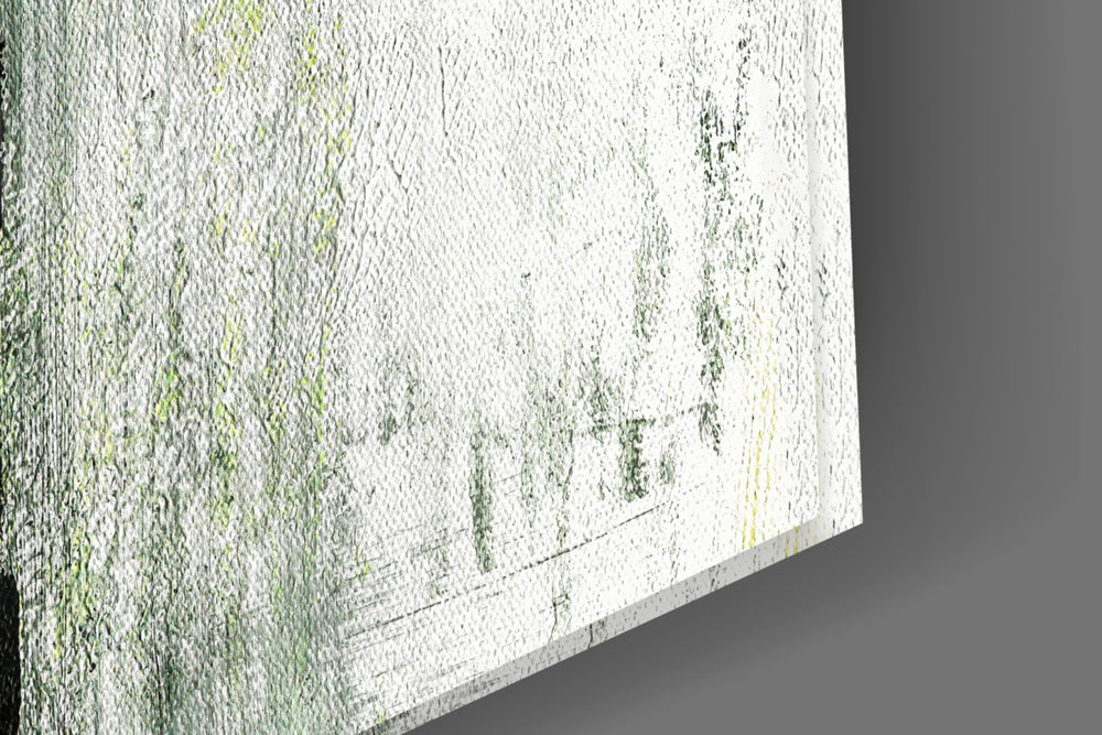 Abstract artwork anchoring a contemporary wall in bright palette