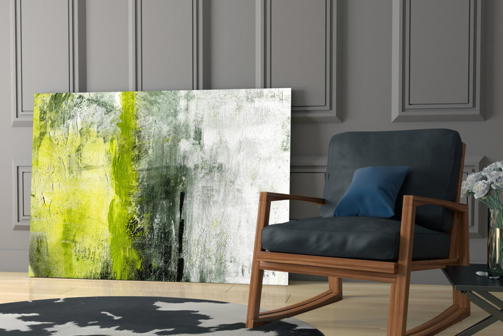 Abstract glass print enhancing a hallway with statement texture