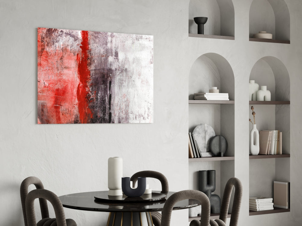 Abstract panel adding statement energy to a lounge