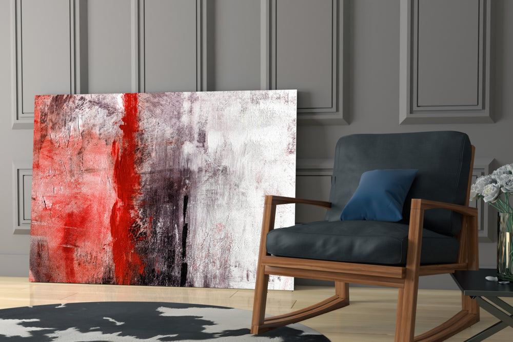 Abstract glass print enhancing a hallway with vivid drama