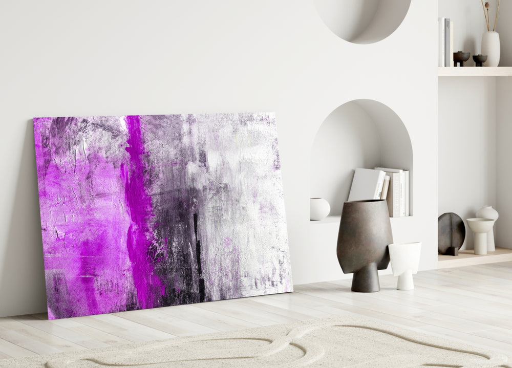 Close-up detail of magenta pigment meeting cream and black weathered field