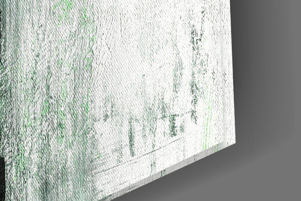 Abstract artwork anchoring a contemporary wall in fresh palette