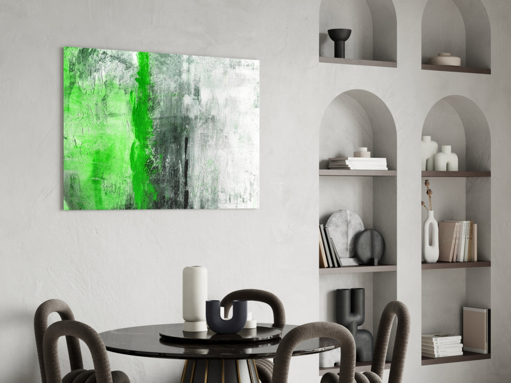 Abstract panel adding botanical pulse to a sunroom