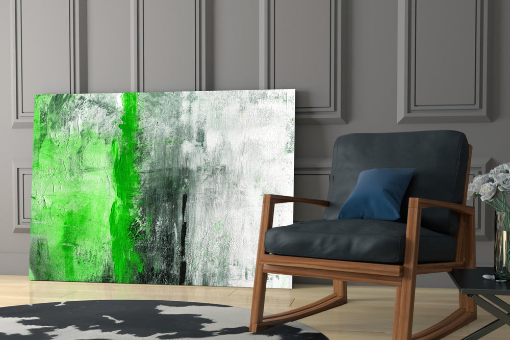 Abstract glass print enhancing a hallway with statement texture