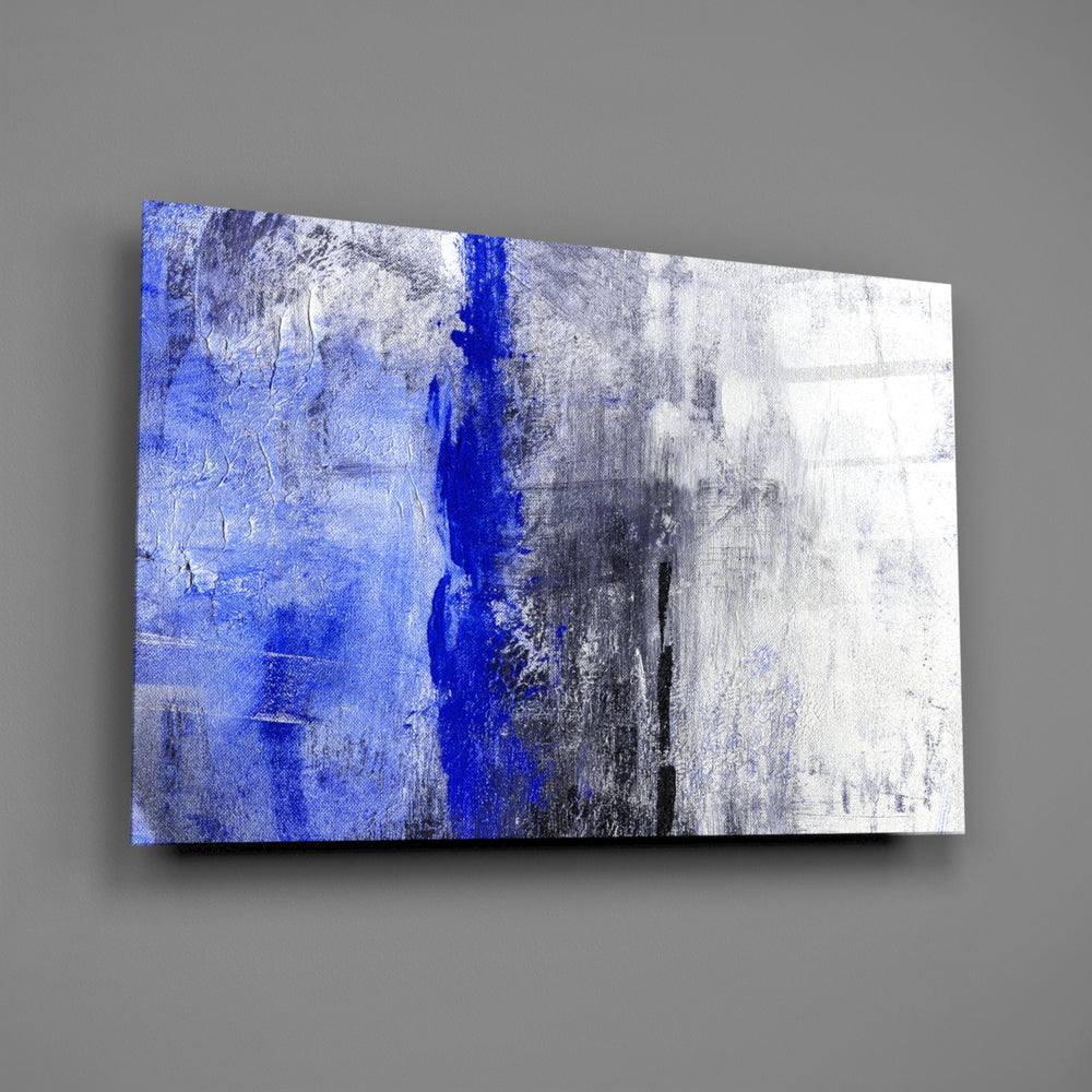 Cobalt color-block panel bringing executive presence to a contemporary living space