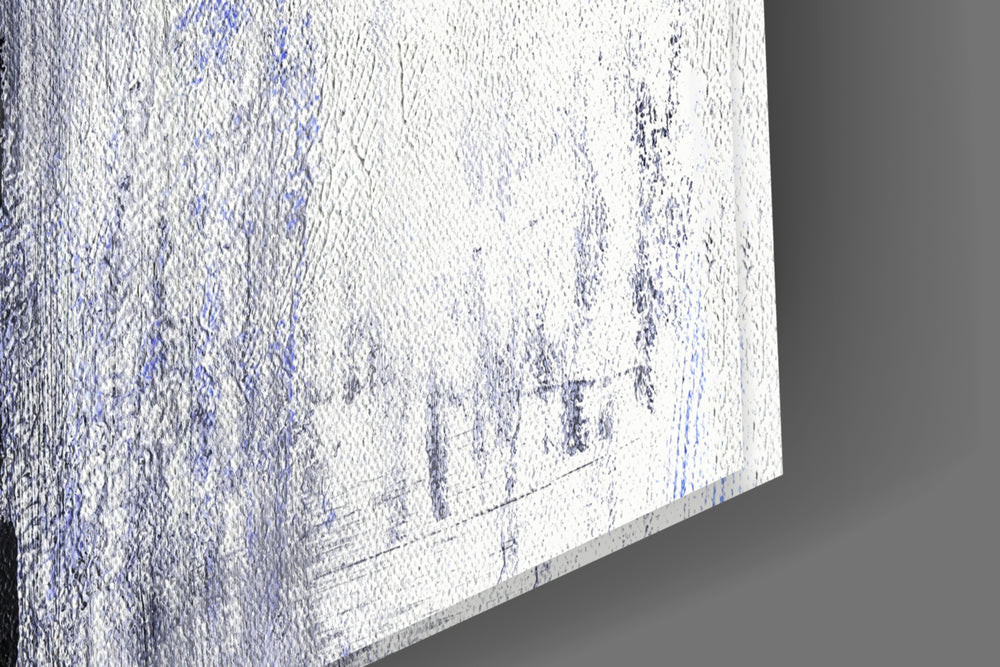 Abstract artwork anchoring a contemporary wall in moody palette