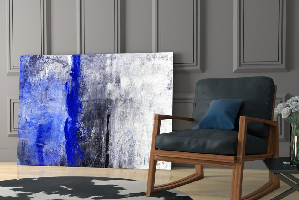 Abstract glass print enhancing a hallway with statement texture