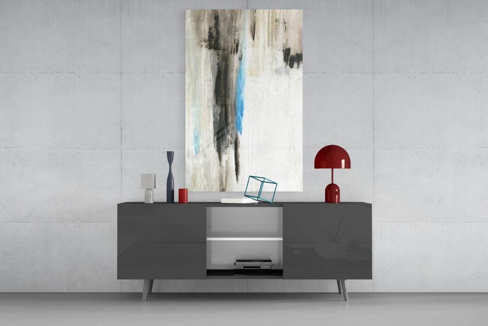 Abstract panel catching soft light to reveal its dry-brush texture