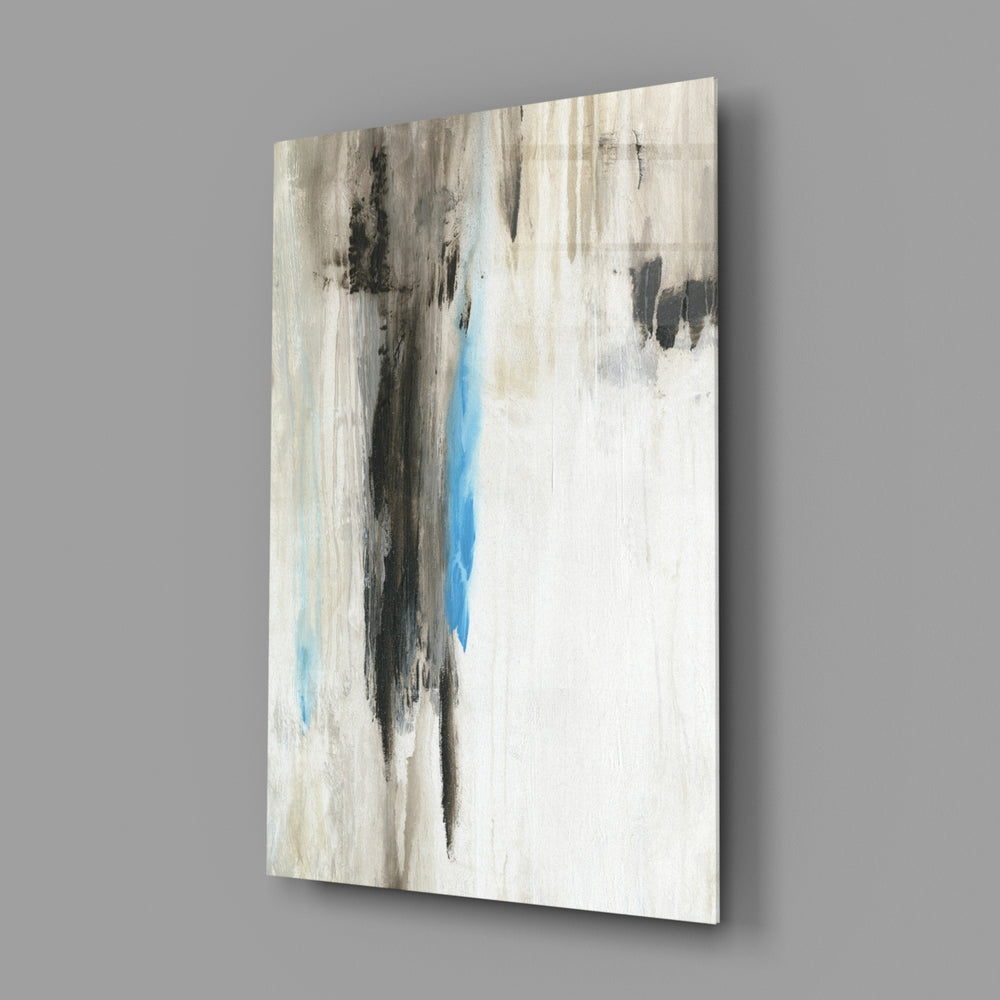 Charcoal-and-blue abstract bringing minimalist calm to a contemporary living space