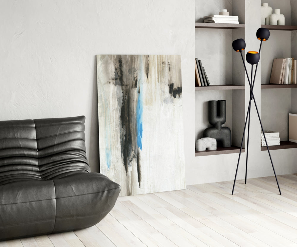 Abstract panel adding focused pulse to a home office