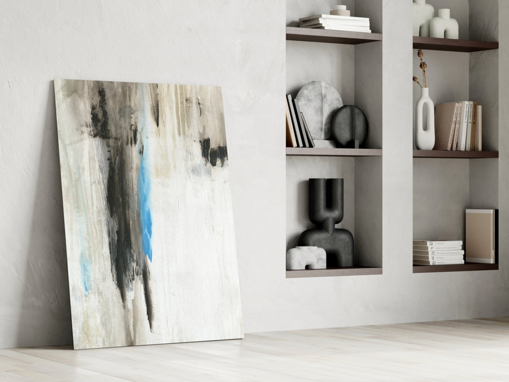 Abstract glass print enhancing a study with minimalist taste