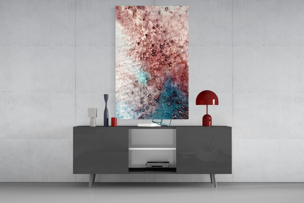 Abstract panel catching soft light to reveal its metallic shimmer
