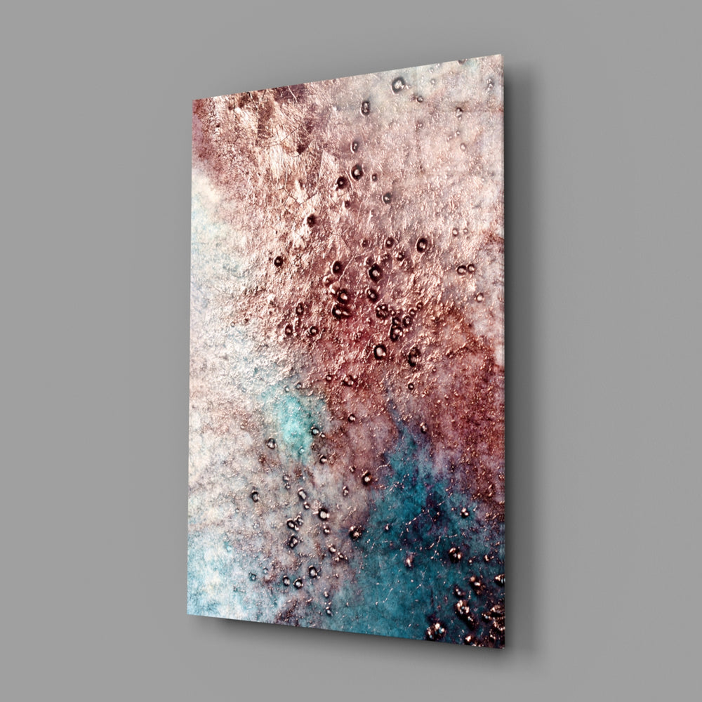 Mineral-texture abstract bringing jewel-tone richness to a contemporary living space