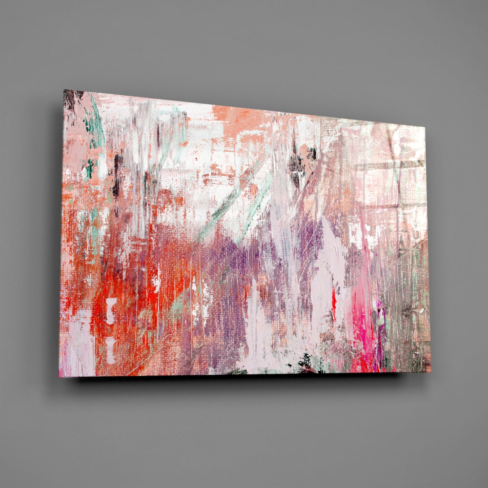 Coral-and-lavender panel bringing romantic warmth to a contemporary living space