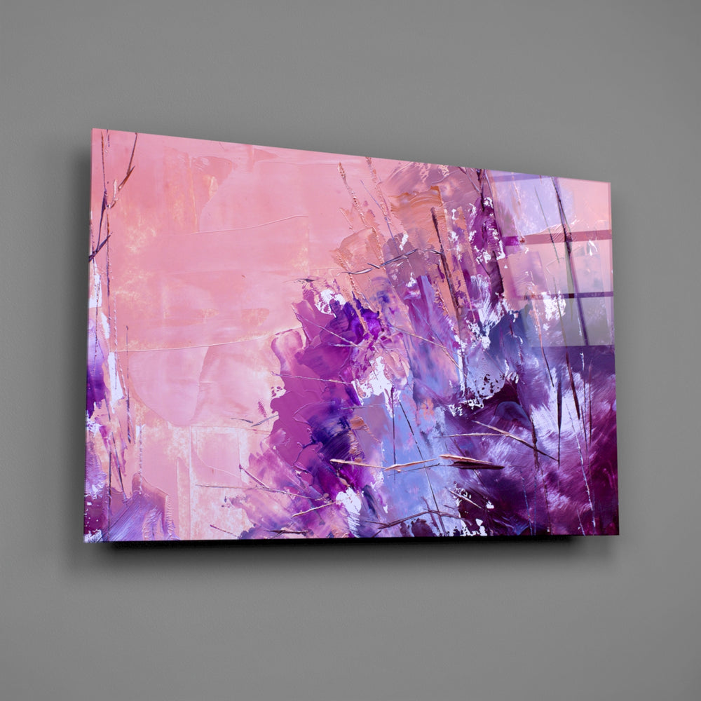 Violet-and-pink panel bringing romantic warmth to a contemporary living space