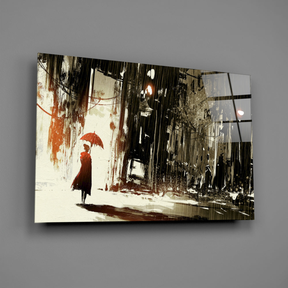Noir umbrella panel bringing cinematic mood to a contemporary living space