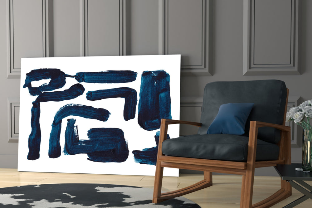 Lines glass print enhancing a hallway with statement gesture