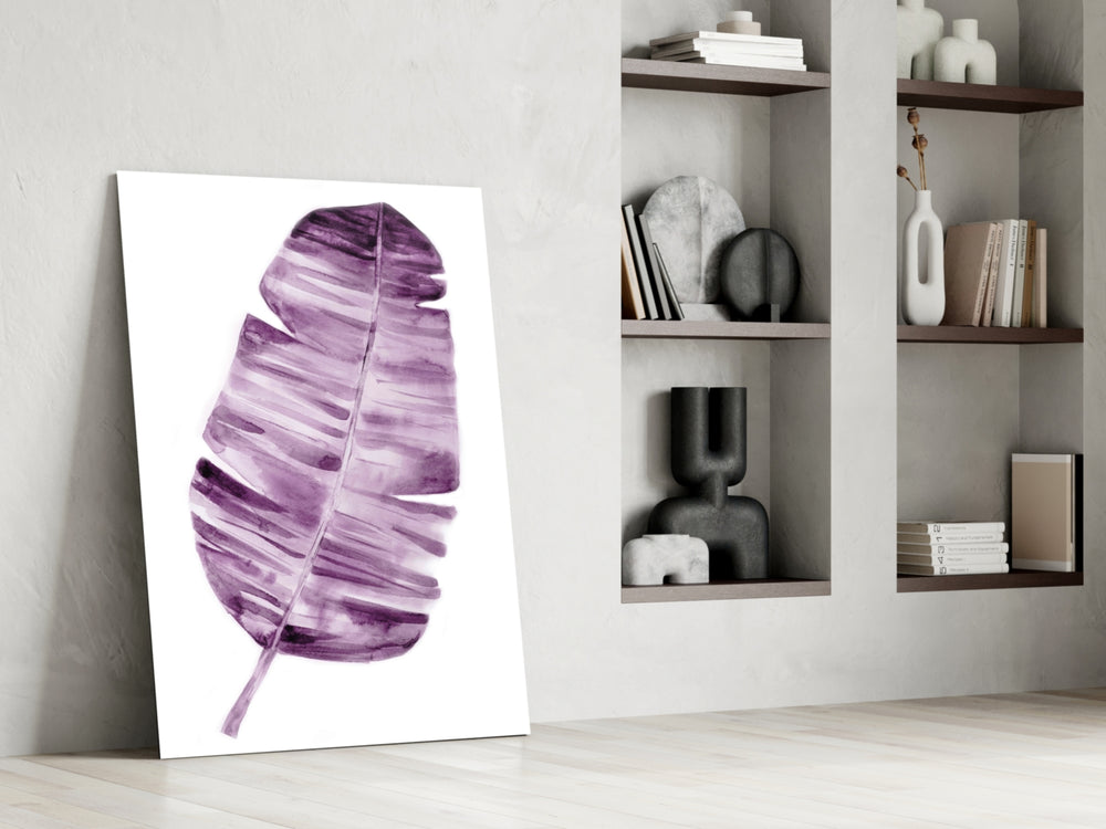 Leaf glass print enhancing a hallway with feminine grace