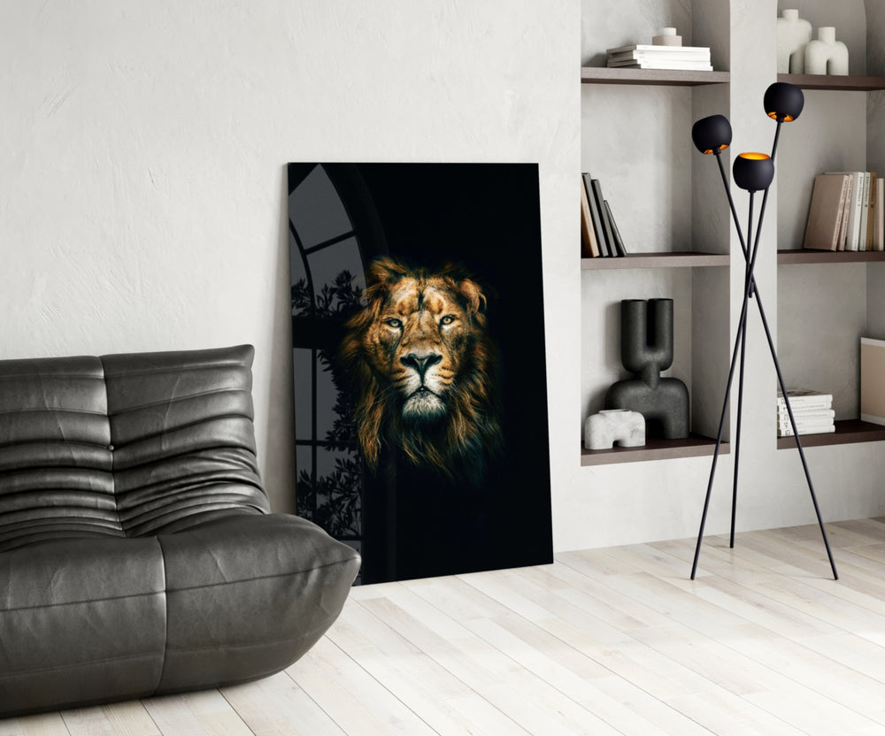 Lion panel adding regal taste to a living room