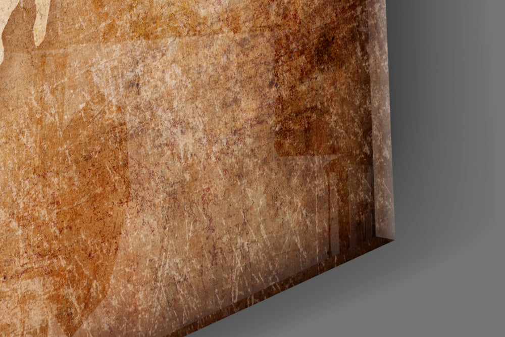 World Map artwork anchoring an entryway with warm palette