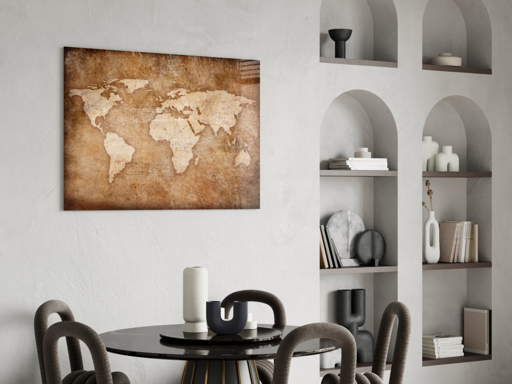 World Map panel adding cartographic pulse to an office