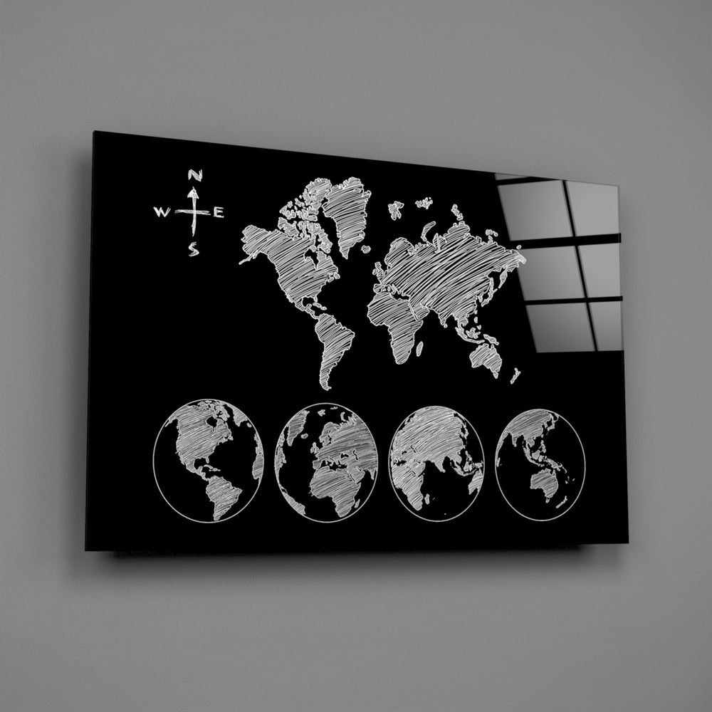 White sketched-map panel bringing explorer presence to a contemporary living space