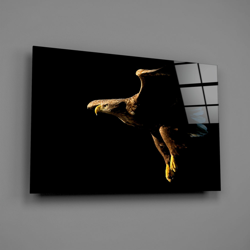 Low-key eagle panel bringing regal authority to a contemporary living space