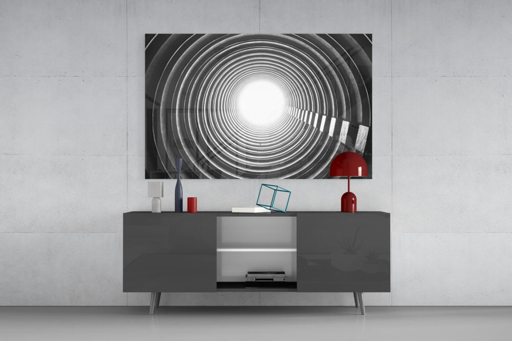 Geometric Structures panel catching low light to reveal its hypnotic rhythm