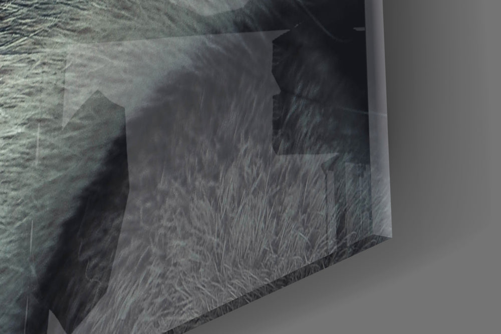 Wolf's Eye artwork anchoring a wall with wild palette