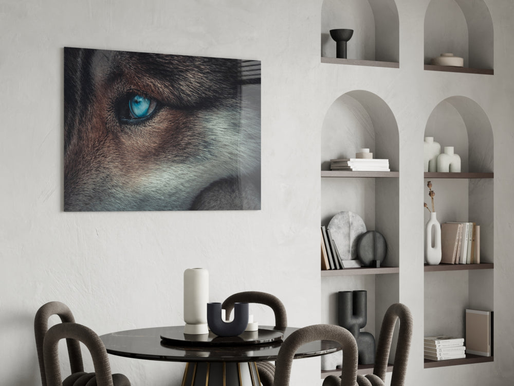 Wolf's Eye panel adding statement focal point to a living room