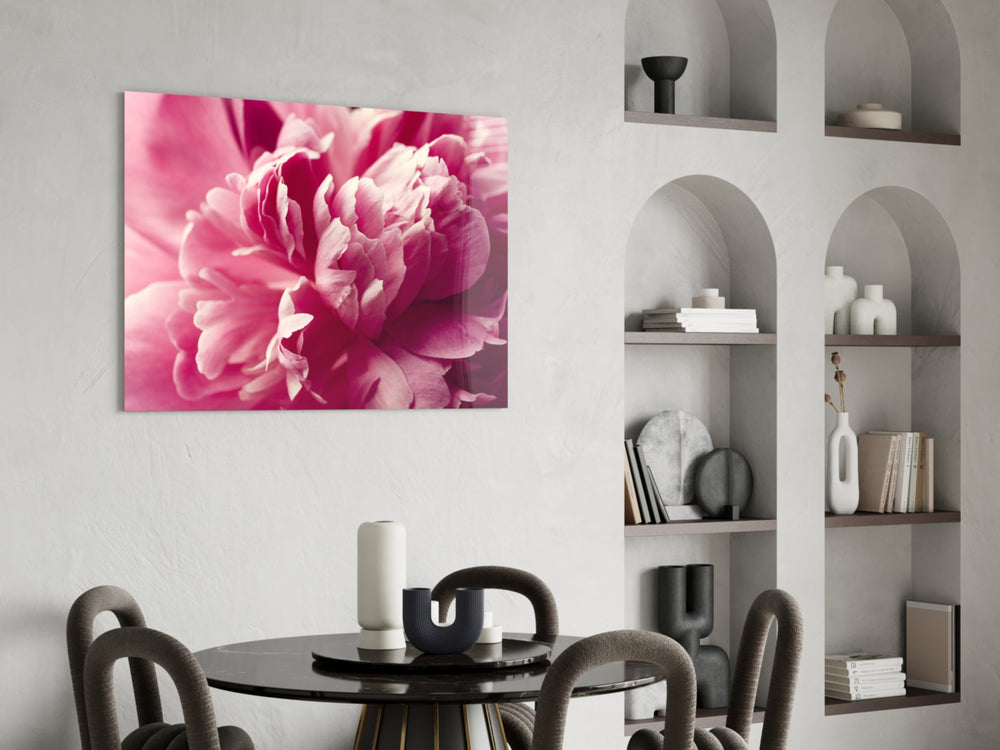 Pink Flower panel adding floral pulse to a powder room