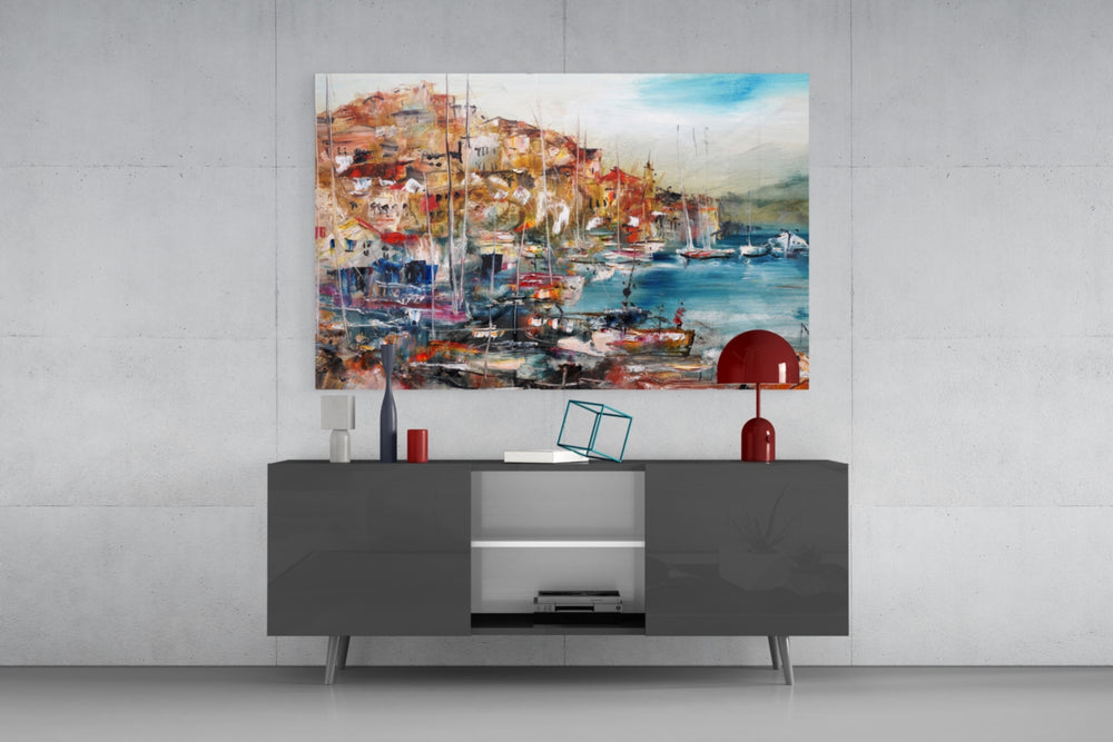 Ships panel catching daylight to reveal its impasto strokes