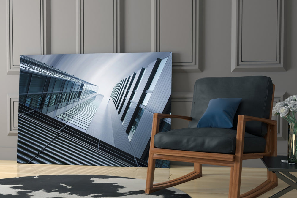 Geometric Structures glass print enhancing a study with cosmopolitan mood