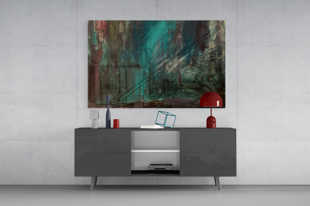 Abstract Colors panel catching low light to reveal its kinetic drips